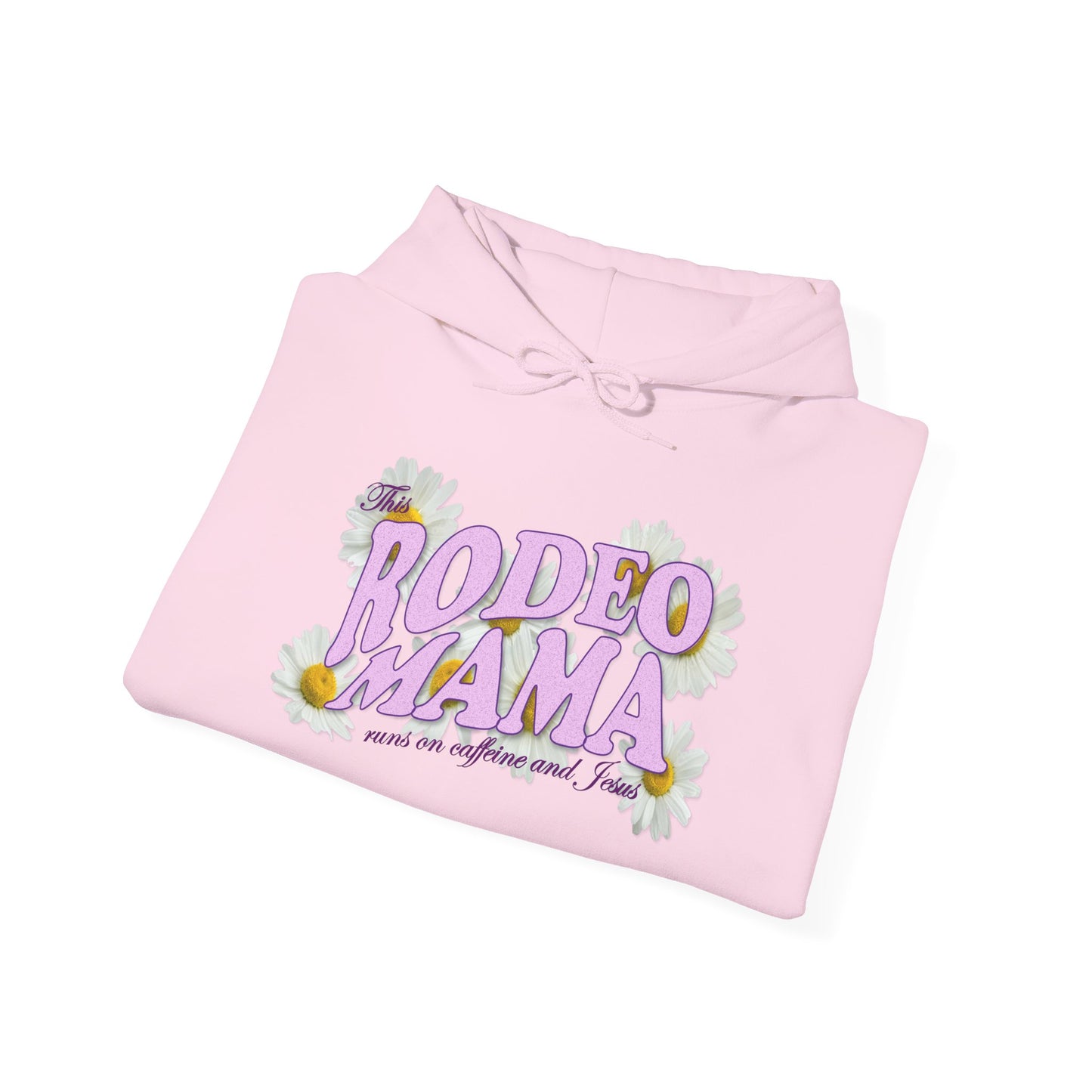 This Rodeo Mama Runs on Caffeine and Jesus - Heavy Blend Hoodie – 6 Color Options - Small to 5XL