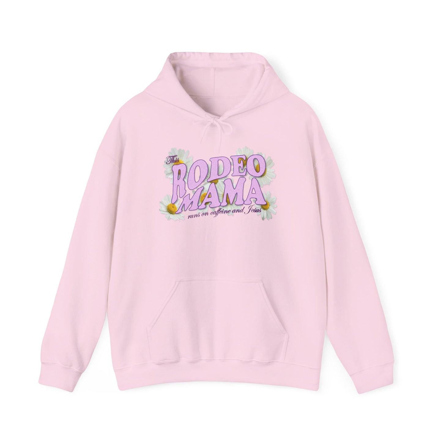 This Rodeo Mama Runs on Caffeine and Jesus - Heavy Blend Hoodie – 6 Color Options - Small to 5XL