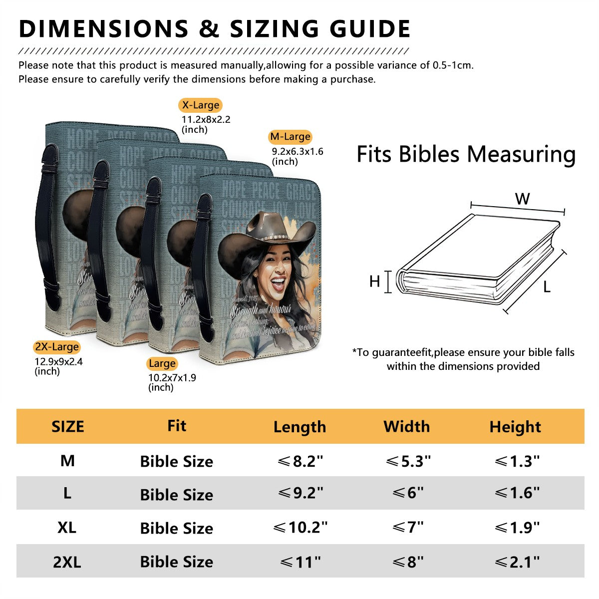 "Uplifted" Joyful Latina Cowgirl Proverbs 46:5 Blue and Beige Linen Print Faux Leather Bible Cover - 4 Sizes Available