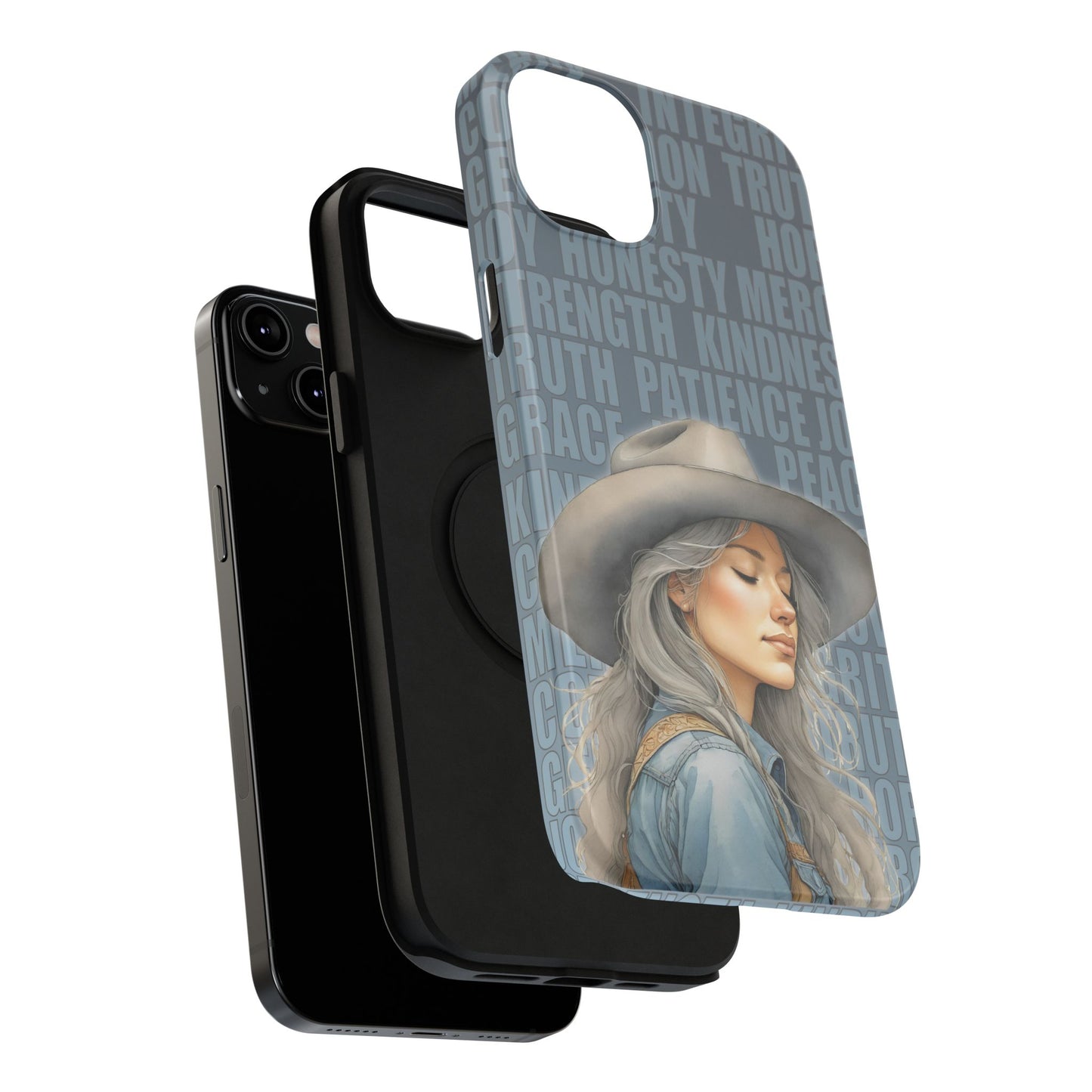 Peaceful Cowgirl Western Virtues Values Impact-Resistant Phone Cases