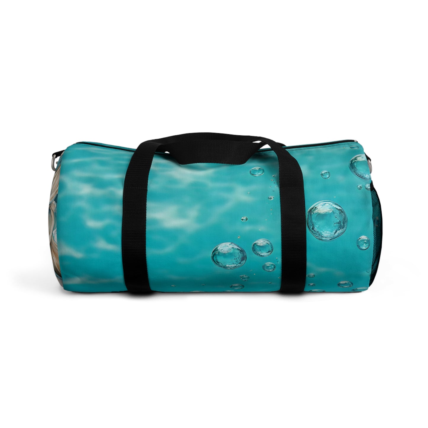 Vibrant Aqua Water and Air Bubbles Mermaid Duffel Bag - Perfect for Travel & Fitness