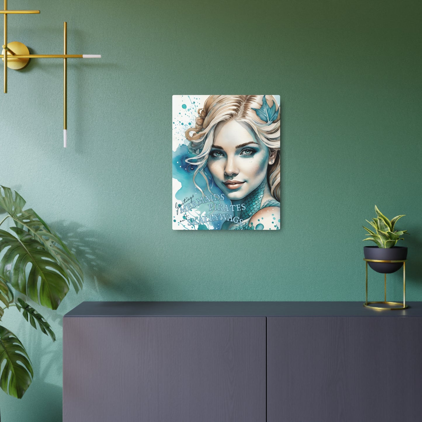 Metal Art Sign: Enchanting Mermaids, Pirates & Skallywags Decor