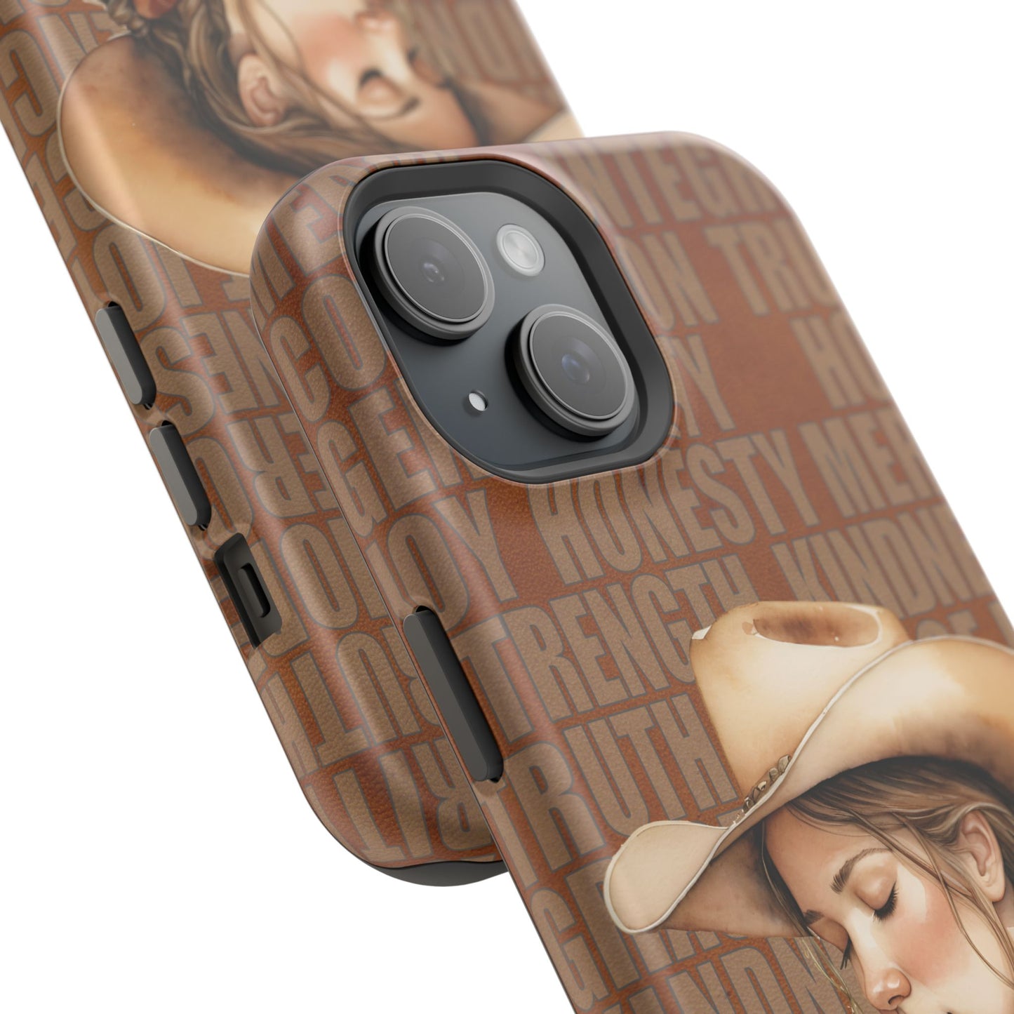 Watercolor Cowgirl Western Virtues Prayer Impact-Resistant Phone Cases