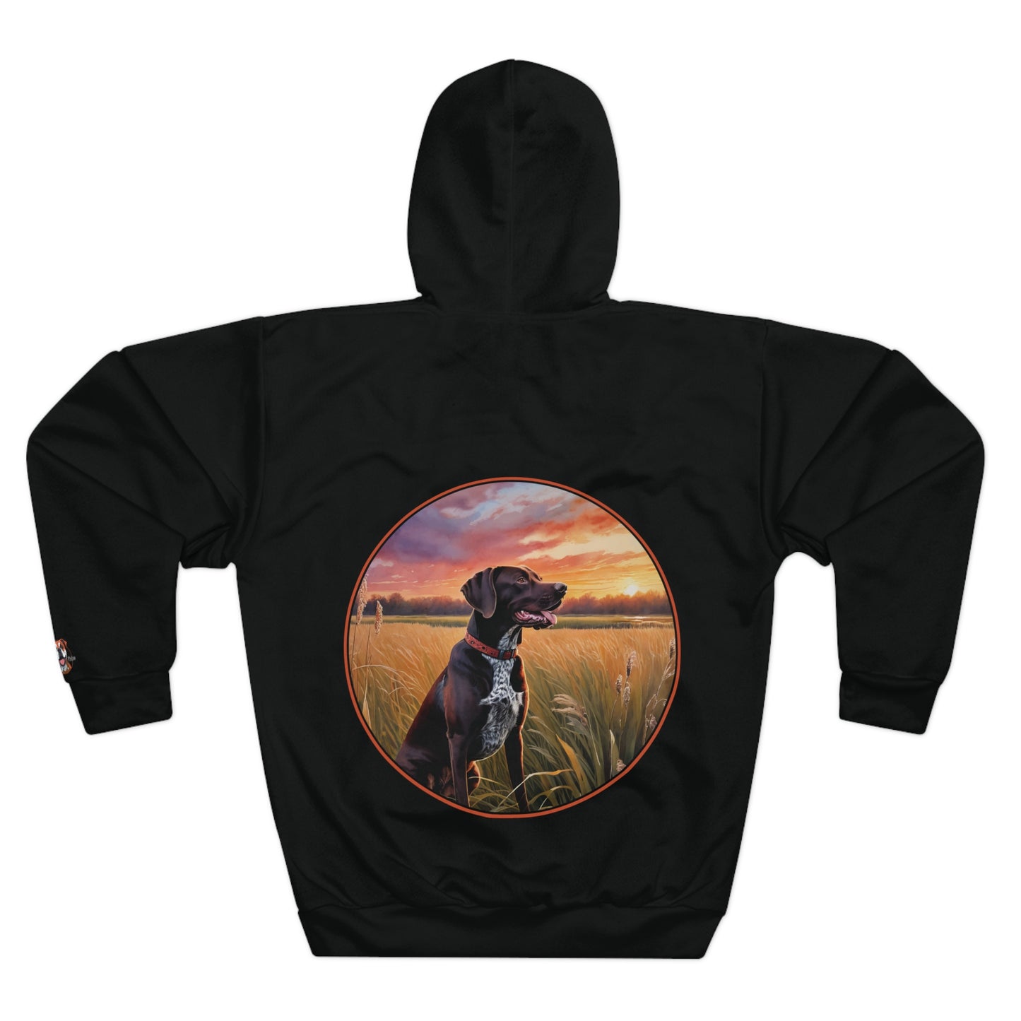 #talkbirdytome Sunset German Shorthaired Pointer Unisex Hoodie - Black