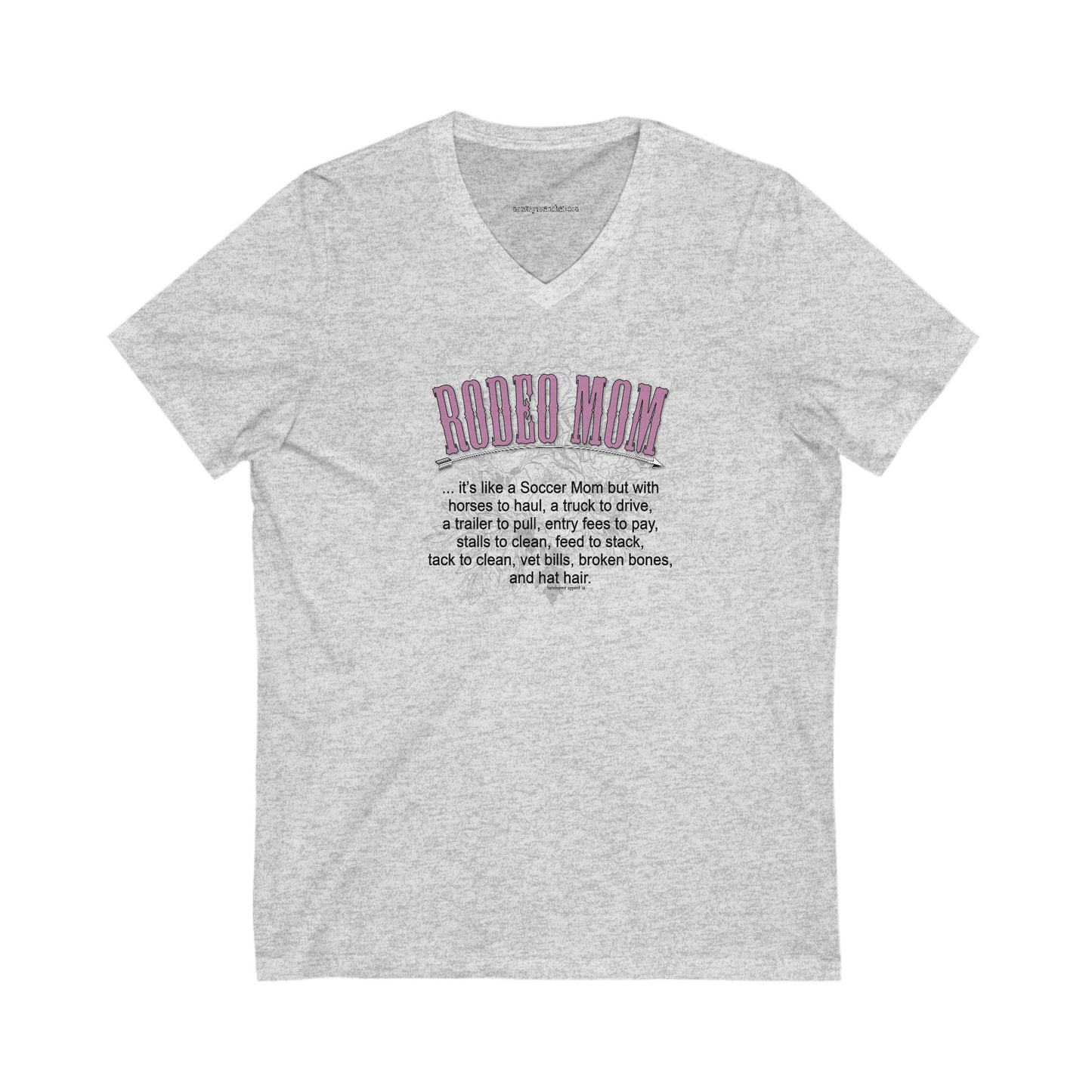 Rodeo Mom V-Neck Tee – 3 Neutral Color Options - SM to 2XL