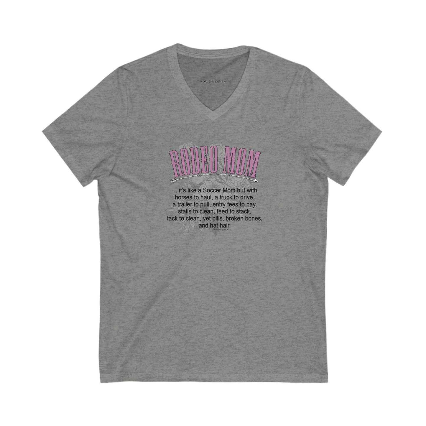 Rodeo Mom V-Neck Tee – 3 Neutral Color Options - SM to 2XL