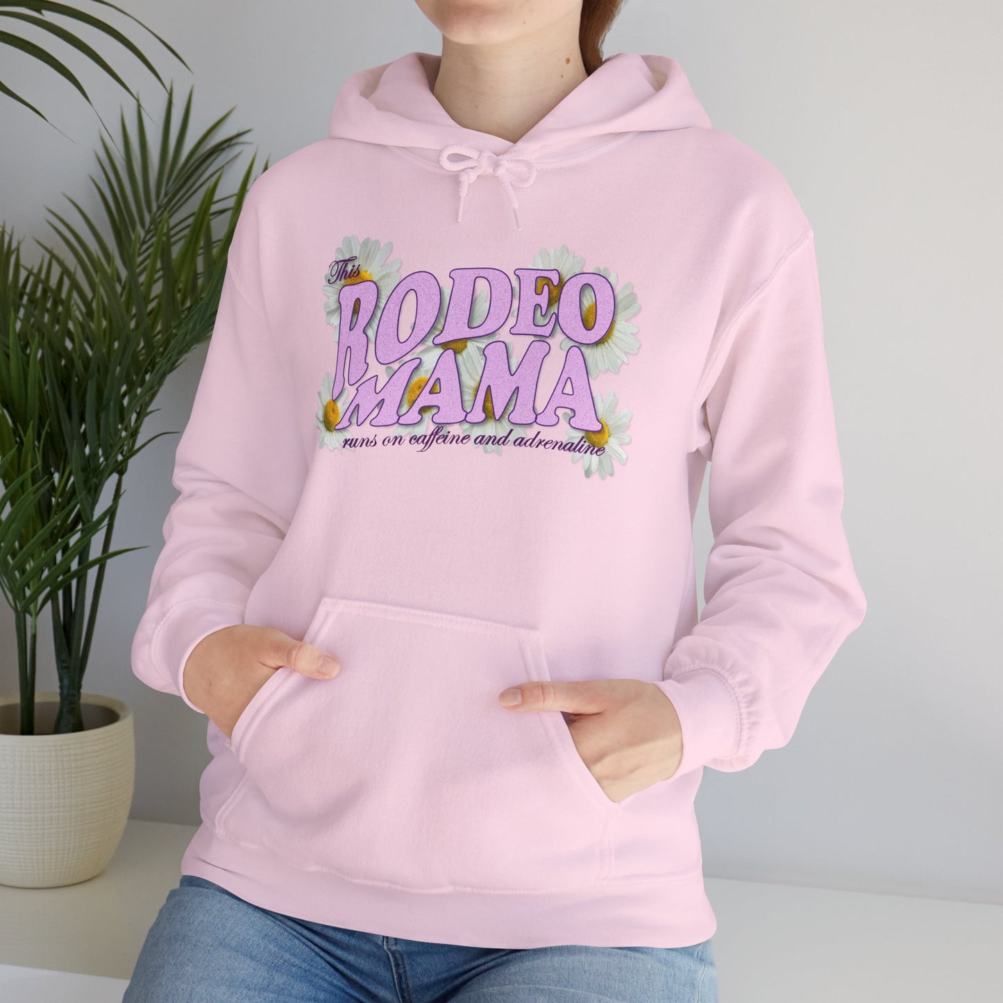 This Rodeo Mama Runs on Caffeine and Adrenaline Heavy Blend Hoodie – 6 Color Options - SM to 5XL