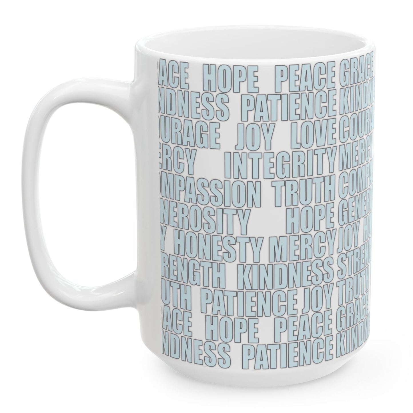Our happiest cowgirls grace these 11 oz and 15 oz white ceramic mugs. We've also added a plethora of positive words to help get your day off to the right start. Glossy finish.