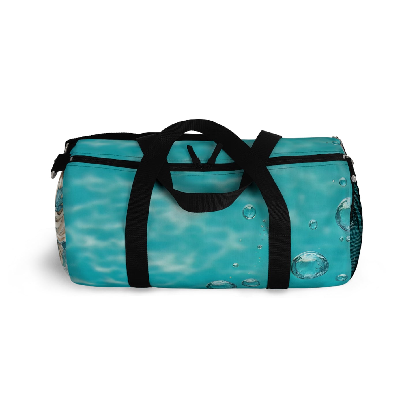 Vibrant Aqua Water and Air Bubbles Mermaid Duffel Bag - Perfect for Travel & Fitness