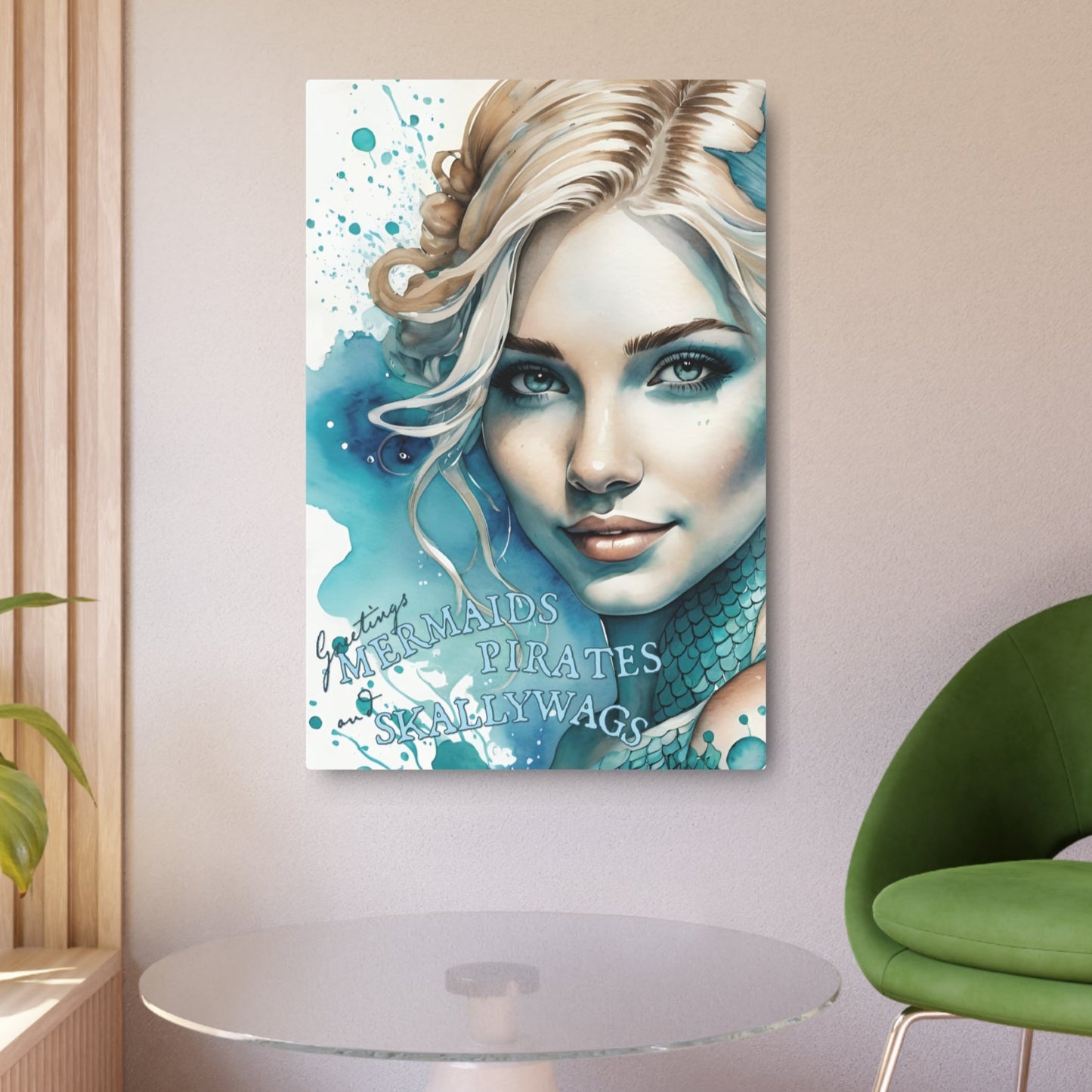Metal Art Sign: Enchanting Mermaids, Pirates & Skallywags Decor