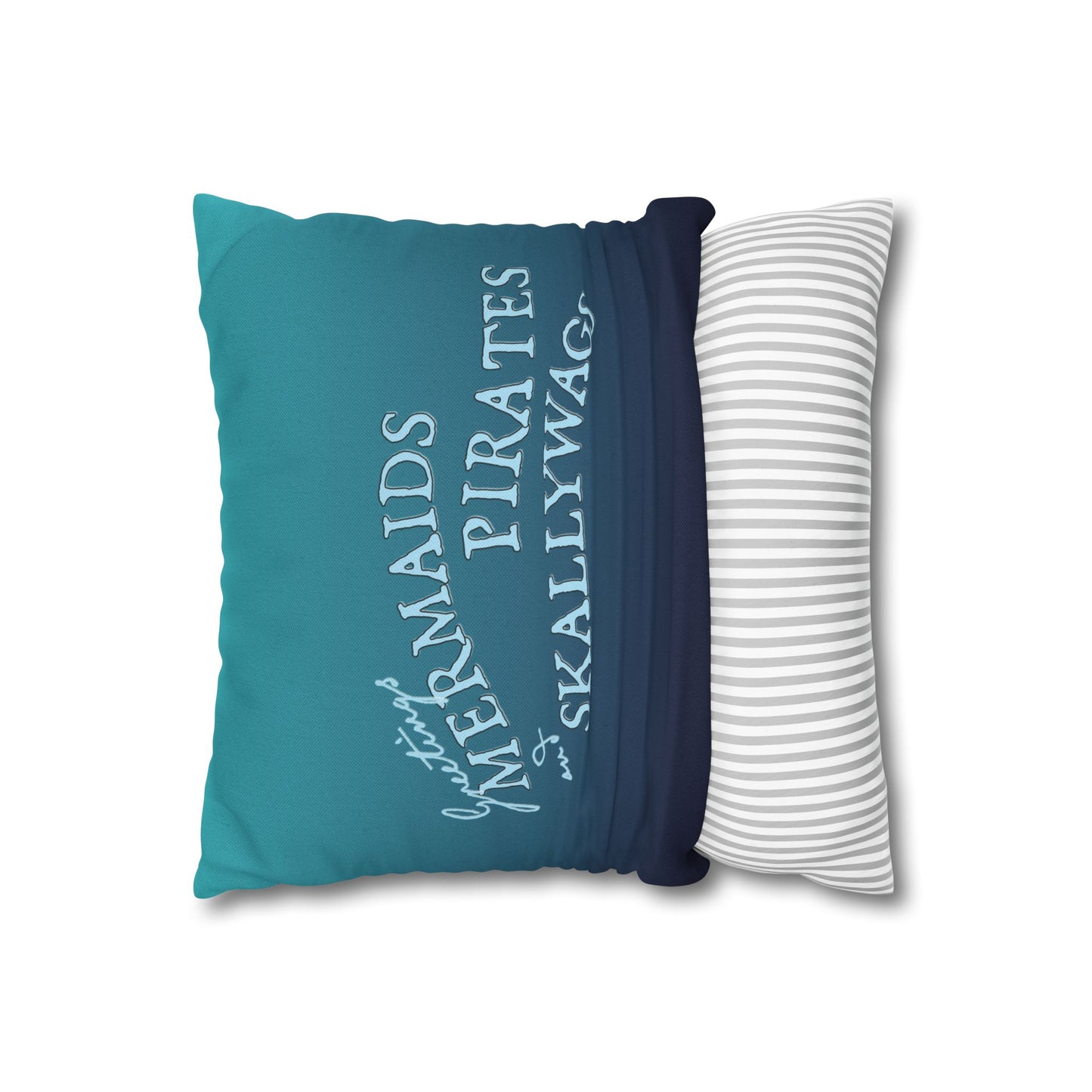 Mermaids, Pirates & Skallywags Sea Monster Rock and Roll Guitar Rockin' the Riptide, Ocean Decor, Nautical Home Accent, Beach Decor Pillow Case - 14" x 14"