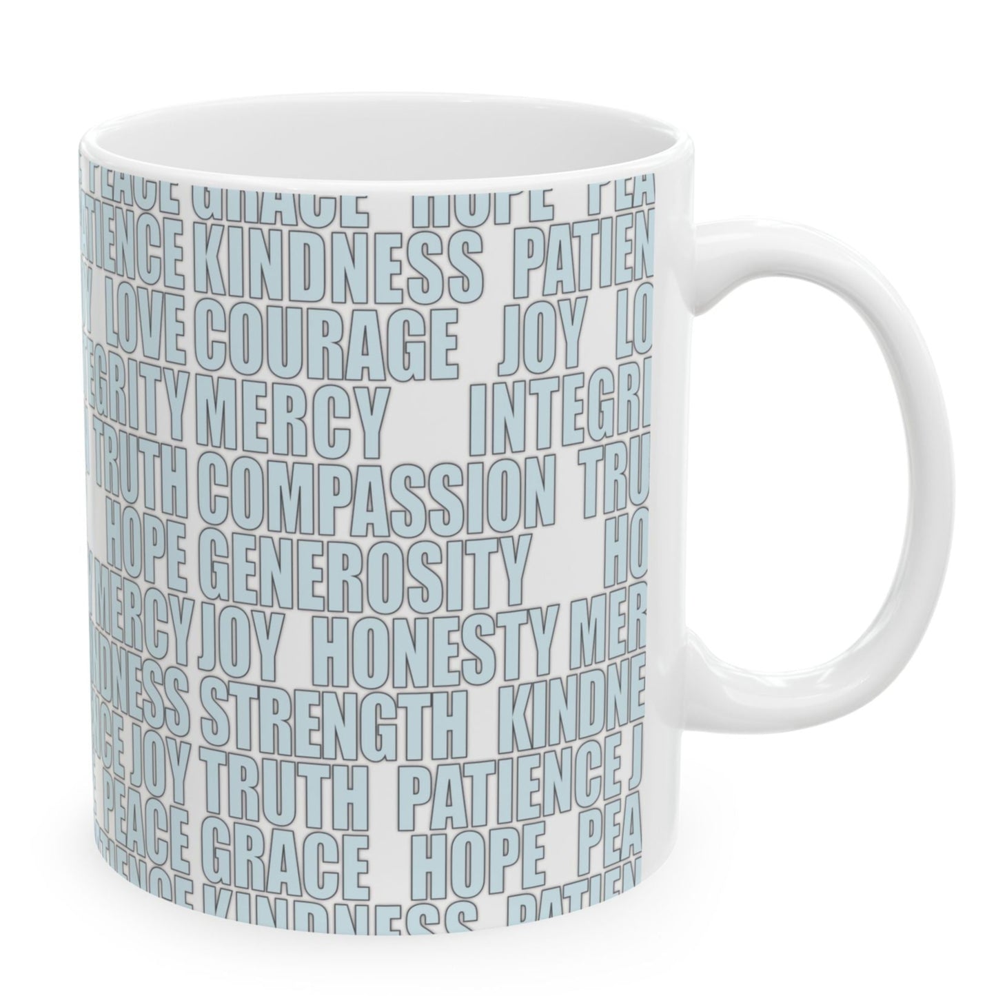 Joyful "Tracy" Redhead Ginger Cowgirl and Positive Words White Ceramic Mug (11oz or 15oz)