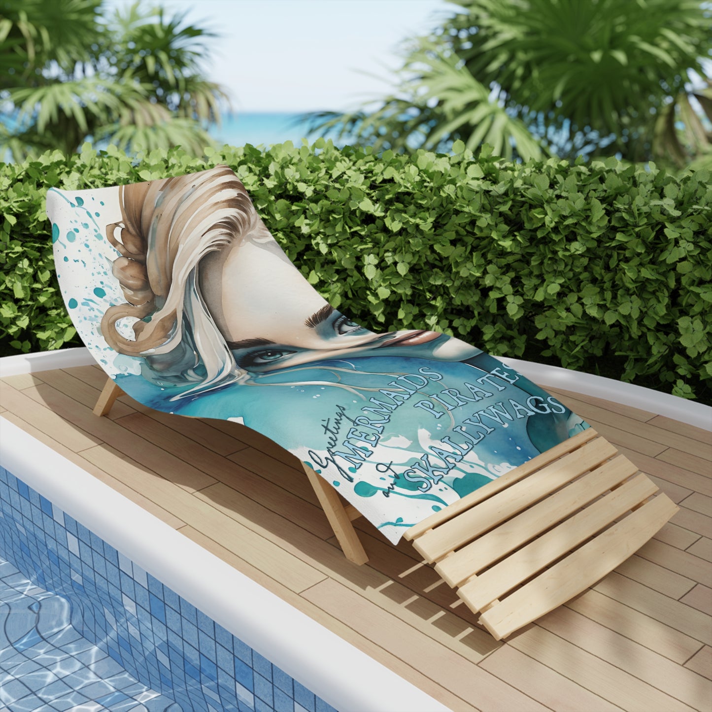 Mermaid & Pirate Beach Towel, Nautical Decor, Summer Vibe, Gift for Beach Lovers, Swim Accessories, Fun Poolside Towel