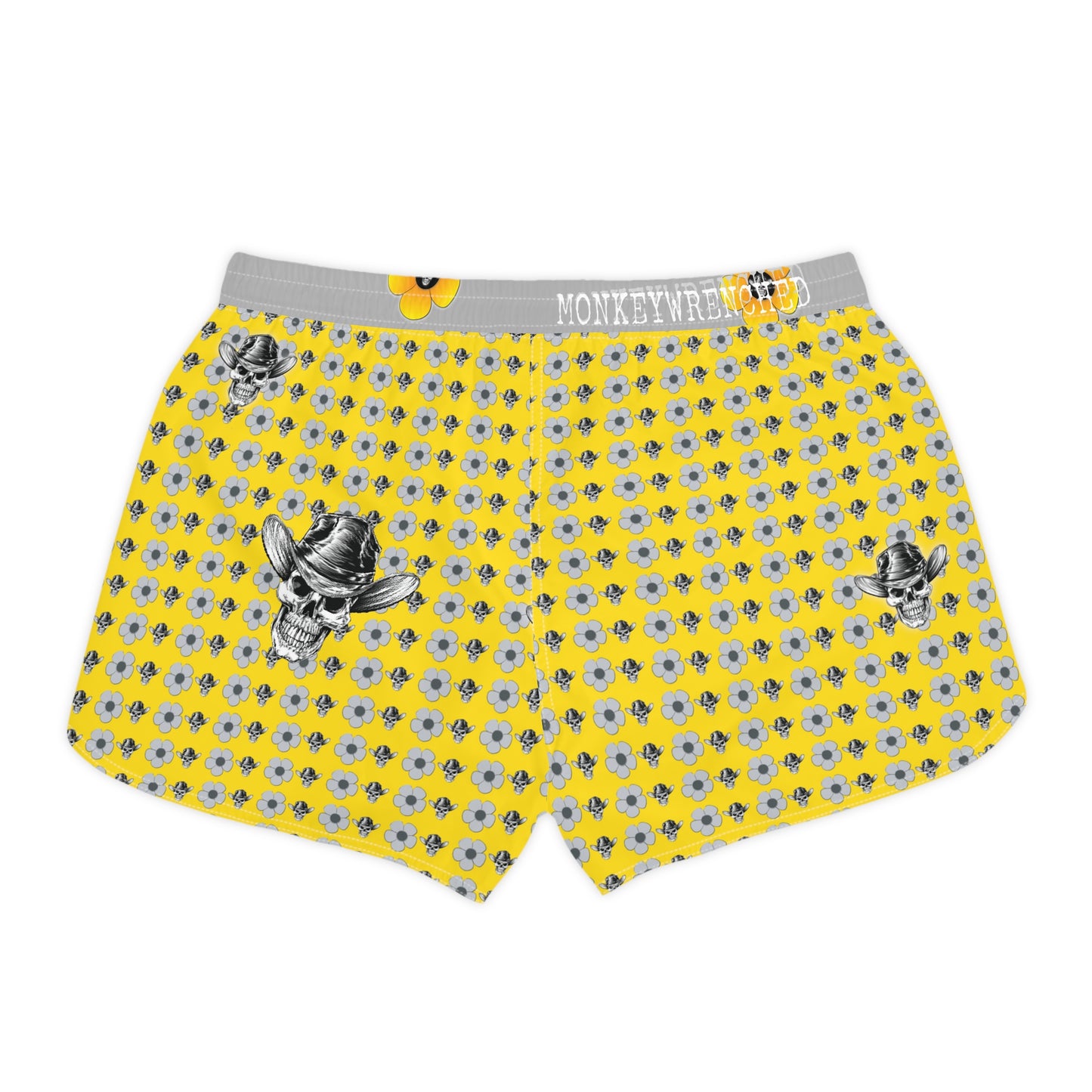 SkullDaisy Women's Yellow Skulls and Daisies Casual Shorts - SM to 2XL