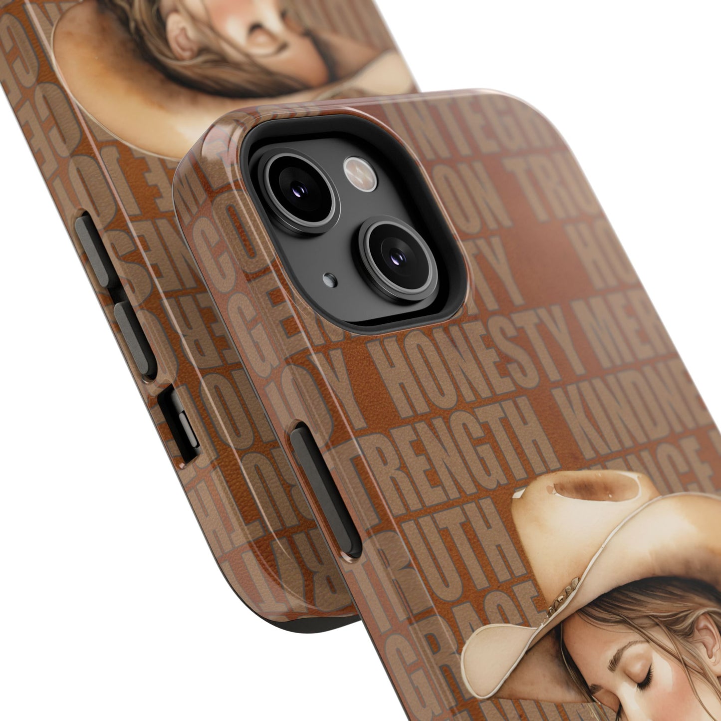 Watercolor Cowgirl Western Virtues Prayer Impact-Resistant Phone Cases