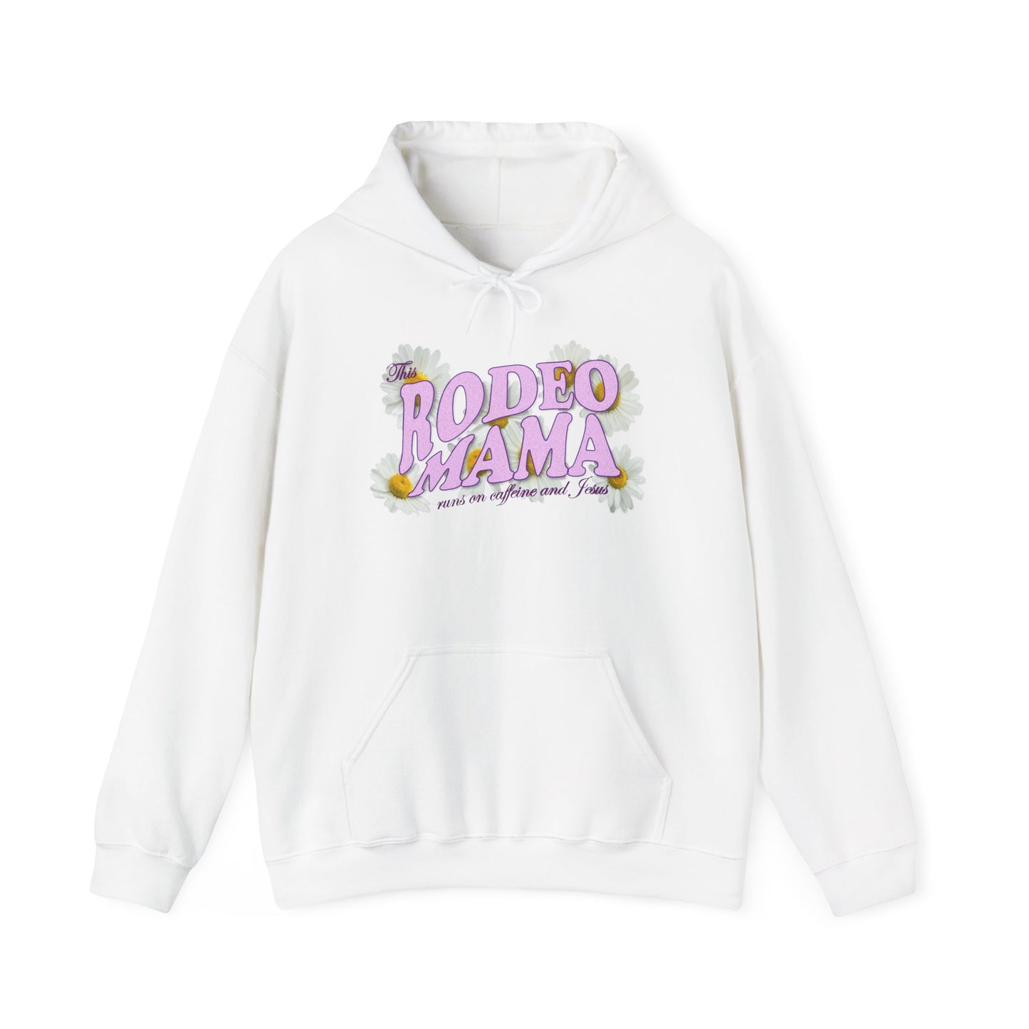 This Rodeo Mama Runs on Caffeine and Jesus - Heavy Blend Hoodie – 6 Color Options - Small to 5XL