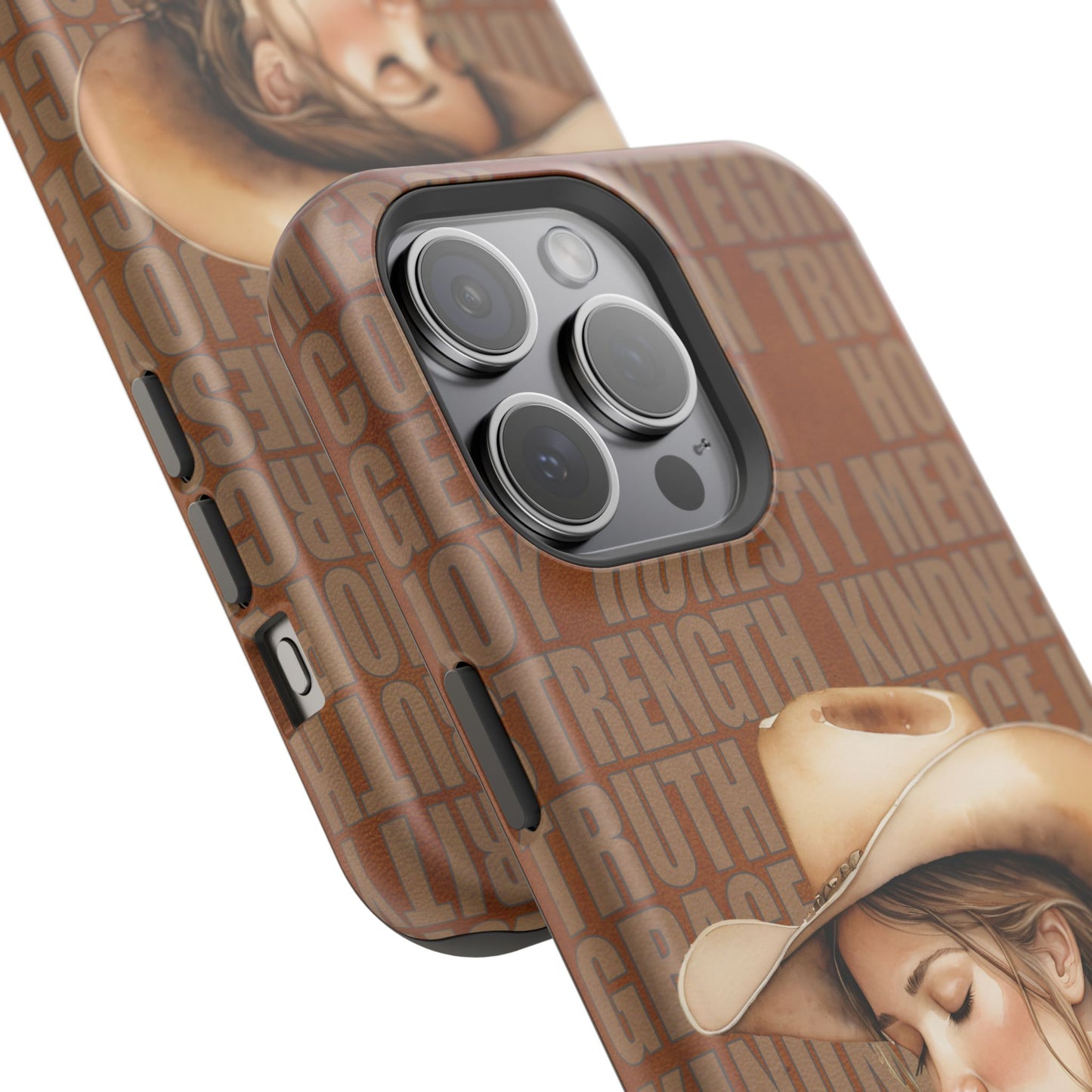 Watercolor Cowgirl Western Virtues Prayer Impact-Resistant Phone Cases