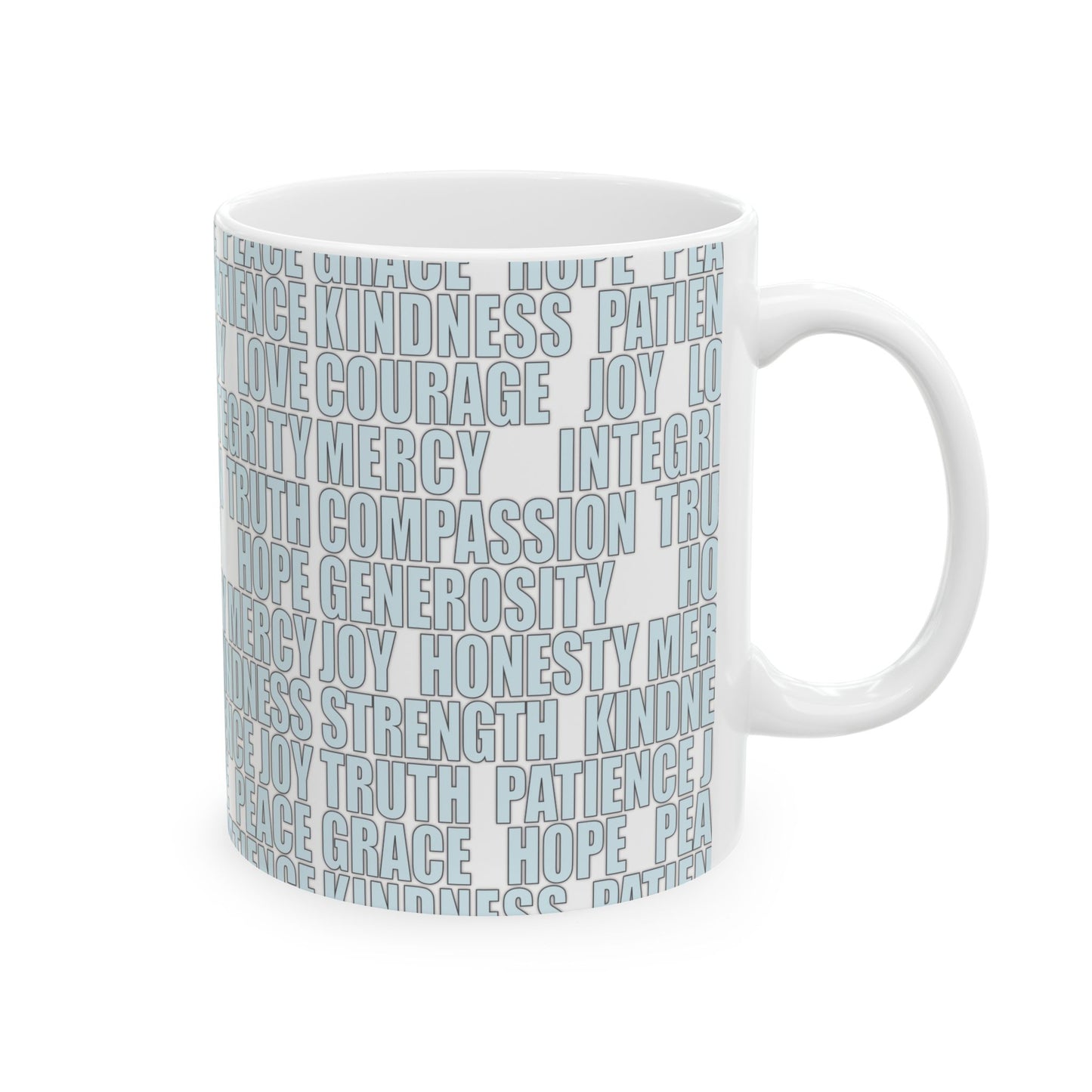 Joyful "Claire" Cowgirl over Positive Words White Ceramic Mug - 11 oz. or 15 oz.