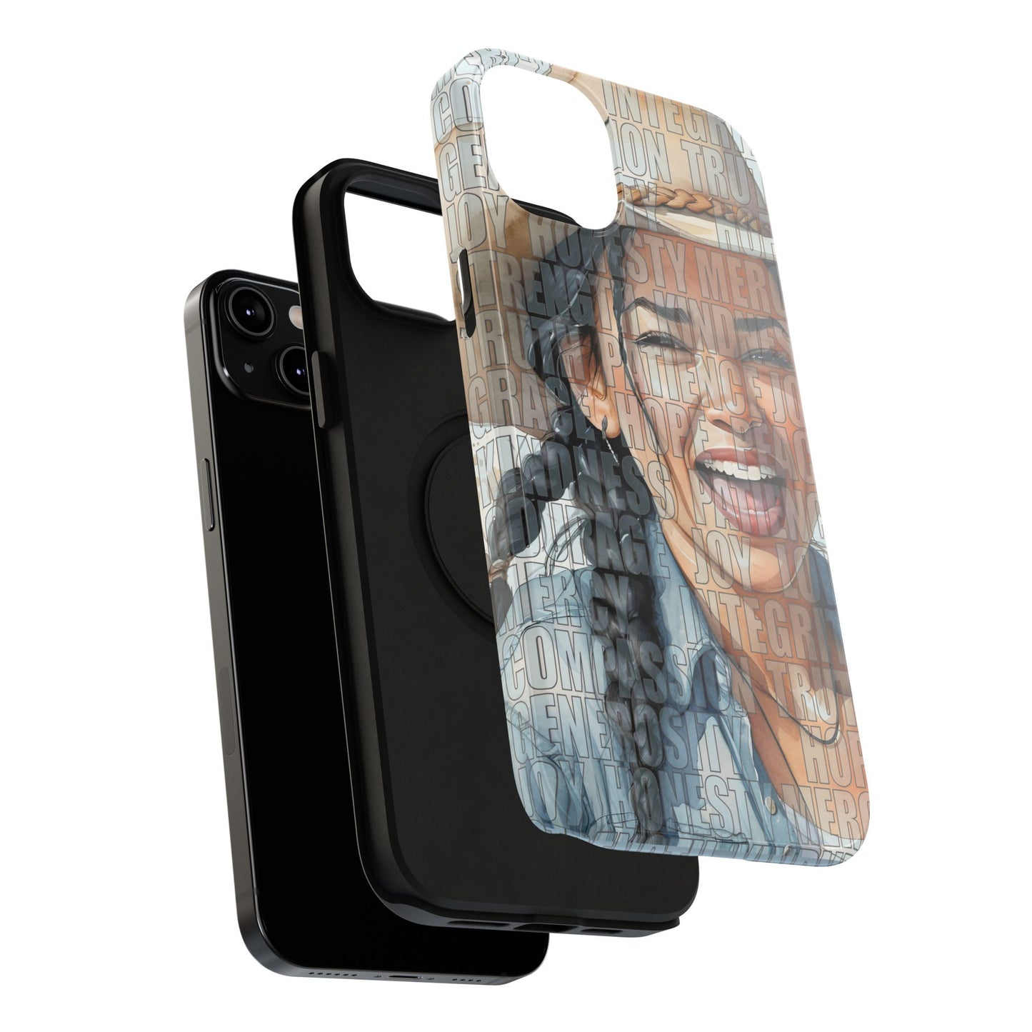 Young Laughing Dark-Haired Cowgirl Western Values Inspirational Impact-Resistant Phone Case