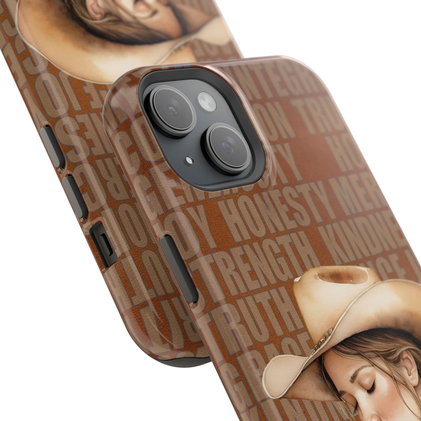Watercolor Cowgirl Western Virtues Prayer Impact-Resistant Phone Cases