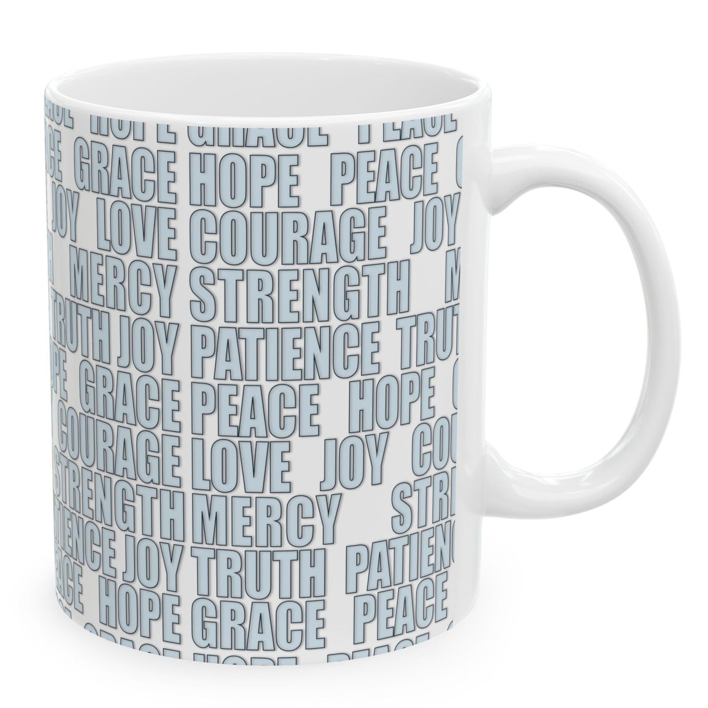 Joyful "Olive" Redhead Ginger Cowgirl with Positive Words White Ceramic Mug - 11oz or 15oz