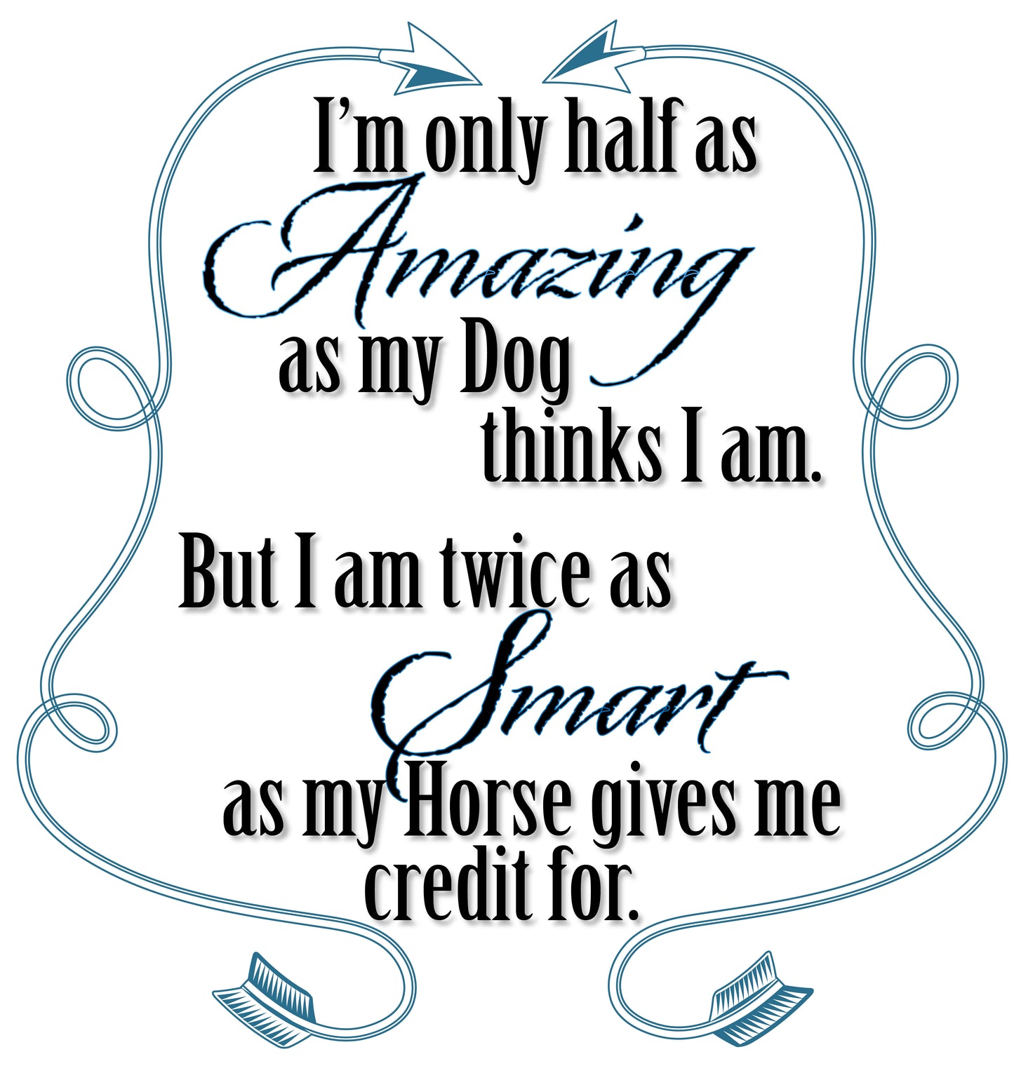 Amazing Dog & Smart Horse Unisex 3/4 Sleeve Baseball Tee XS to XXL