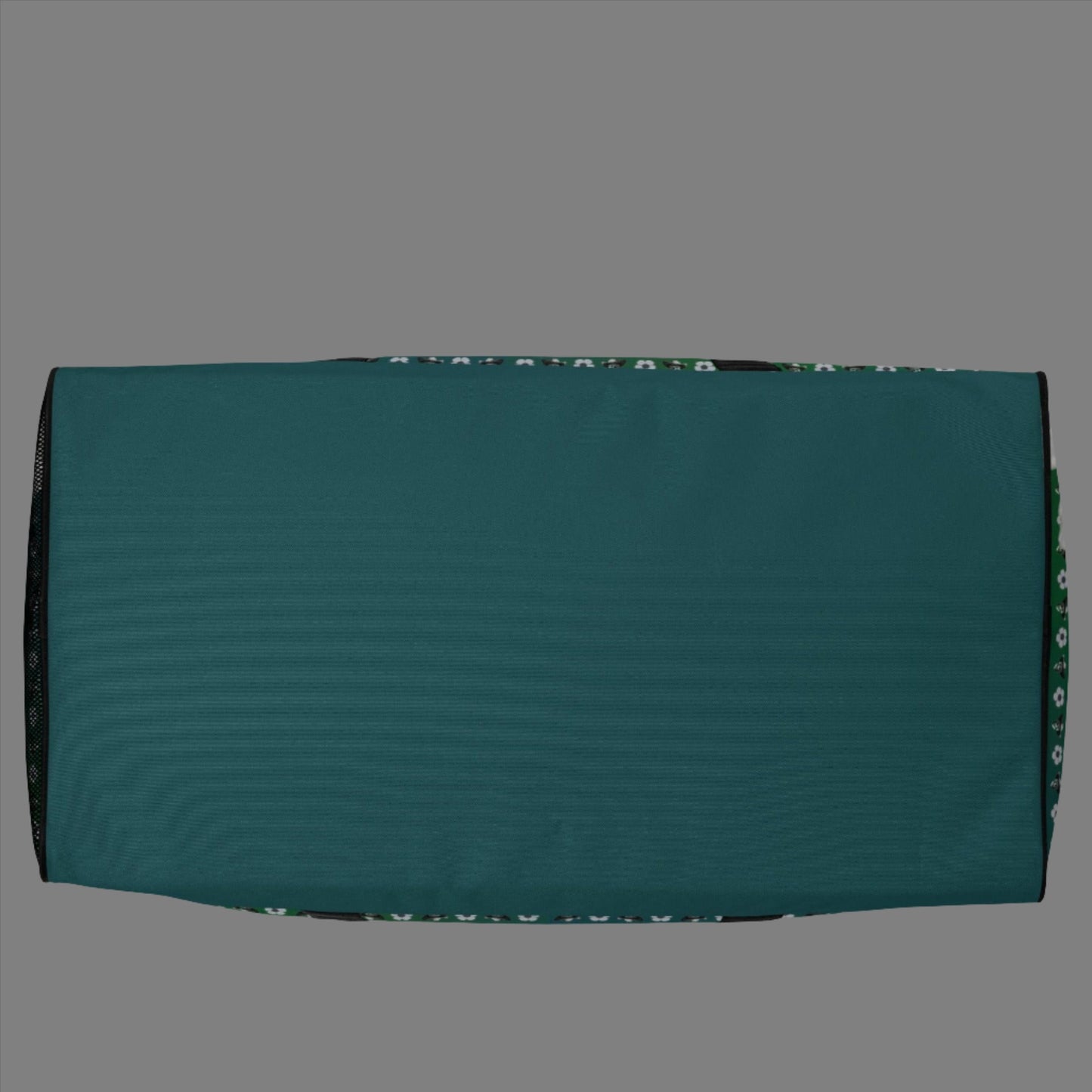 SkullDaisy Green and Turquoise Blue Canvas Travel Luggage Duffel Bag with Shoulder Strap and Handles