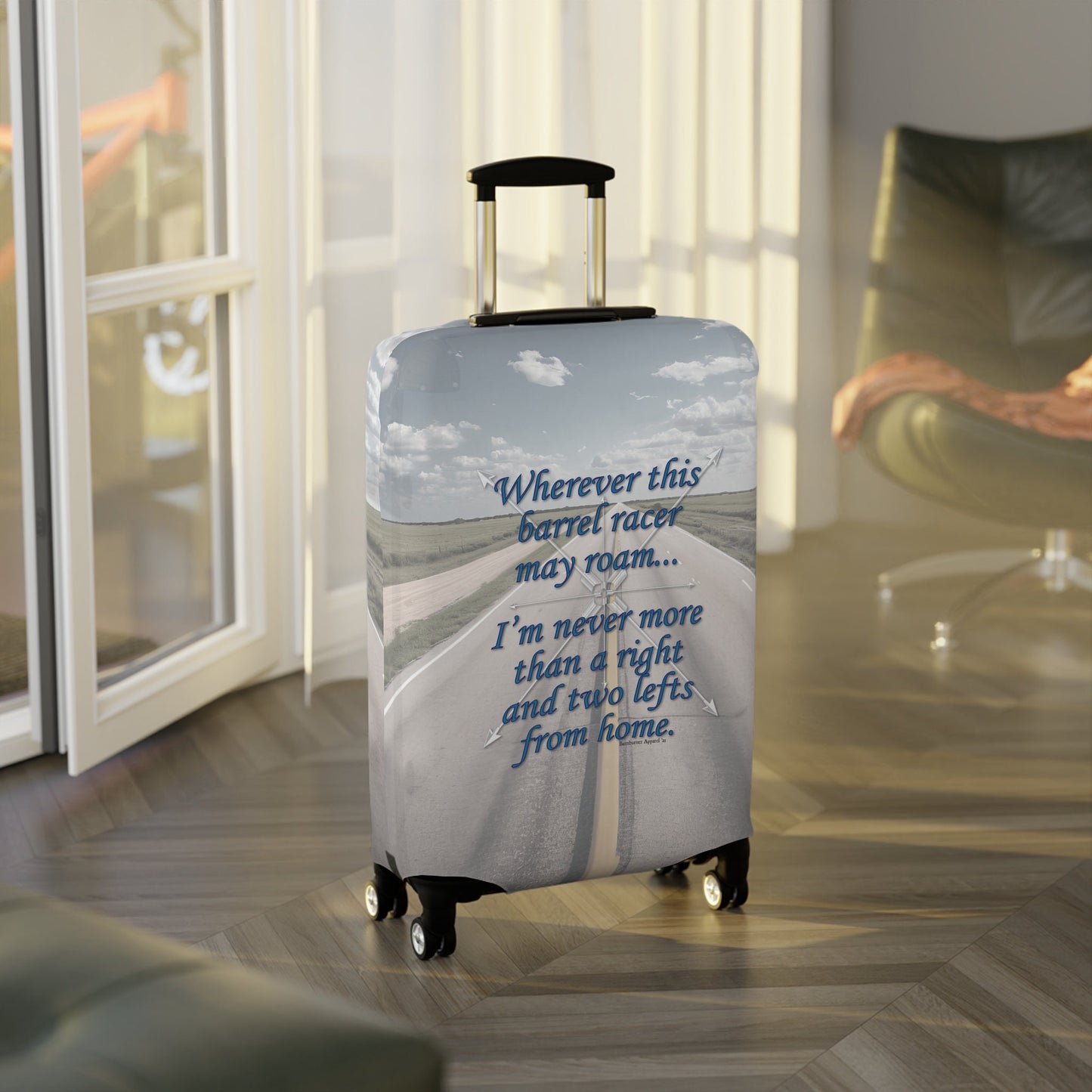 Barnburner A Right & Two Lefts Barrel Racing Racer Rodeo Luggage Cover - 25" x 16"