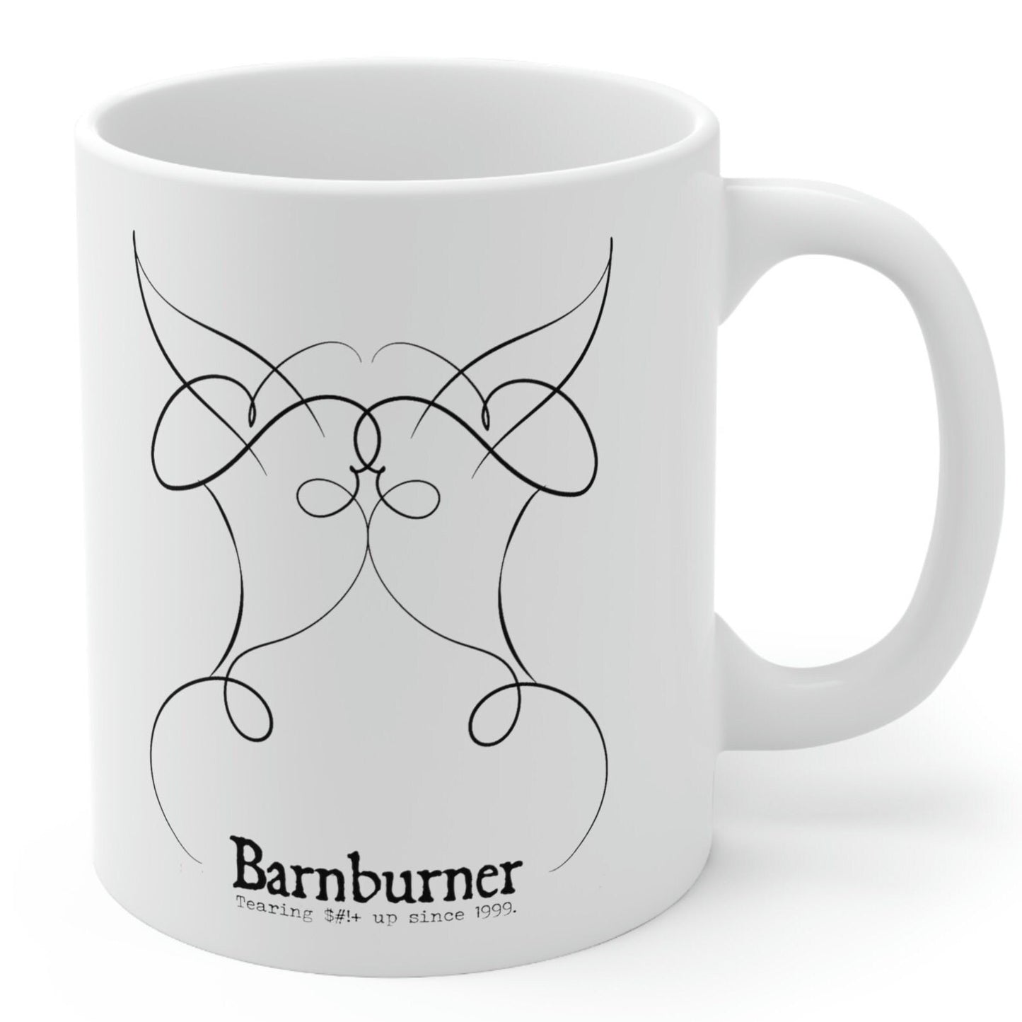 Barnburner Logo Divine Bovine White 11 oz. Ceramic Mug