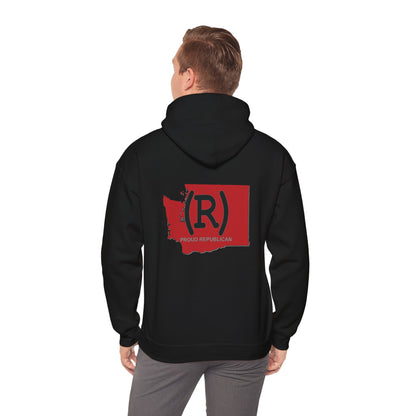 Washington Red State Republican (R) Conservative Unisex Heavy Blend™ Hooded Sweatshirt (4 Color Options) S - 5X