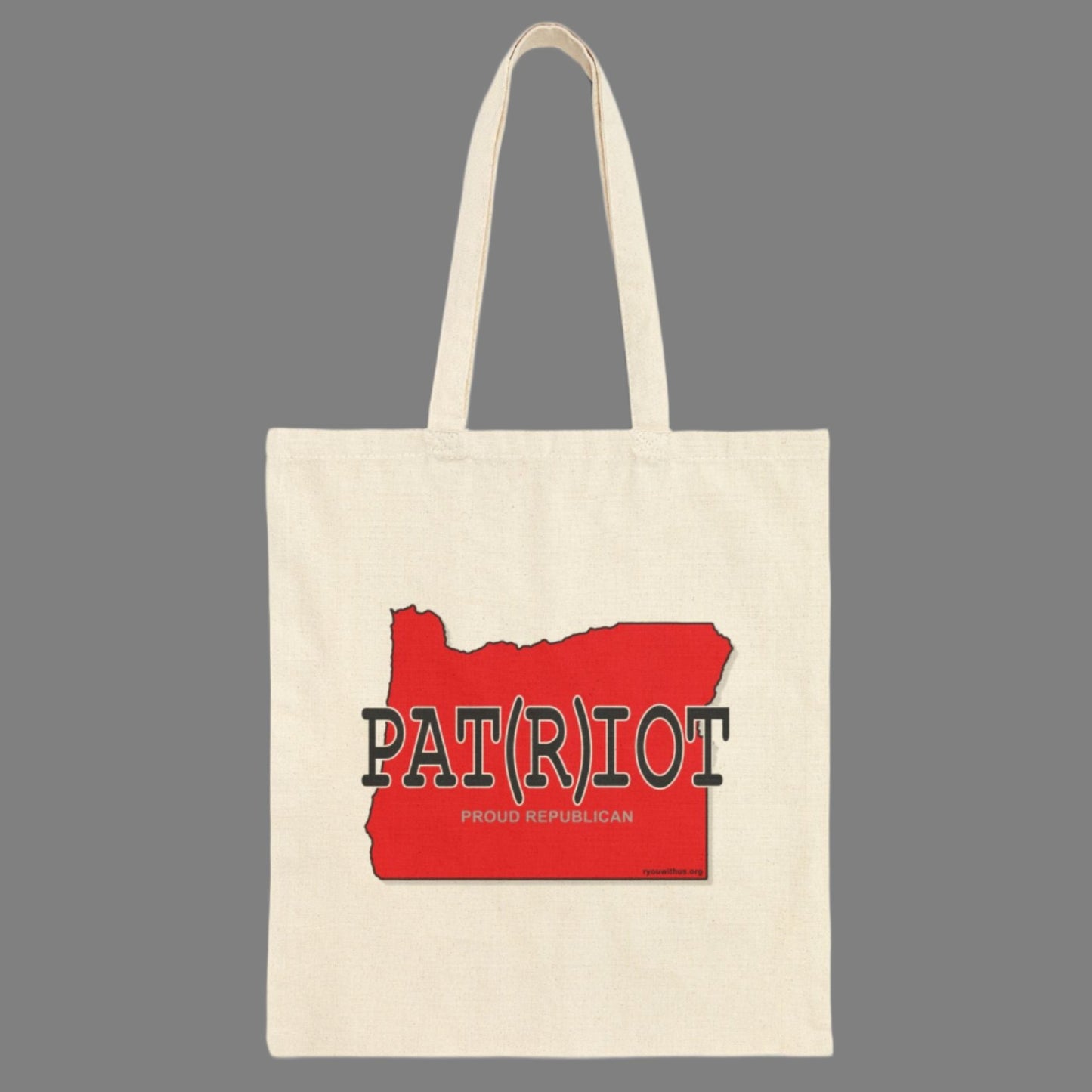 PAT(R)IOT Oregon Republican Red State Conservative Election 2024 Cotton Canvas Tote Bag - 2 Colors Options