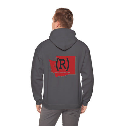 Washington Red State Republican (R) Conservative Unisex Heavy Blend™ Hooded Sweatshirt (4 Color Options) S - 5X