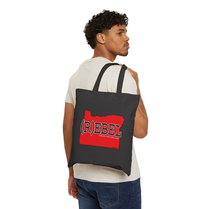 (R)EBEL Oregon Republican Red State Conservative Election 2024 Cotton Canvas Tote Bag - 2 Colors Options