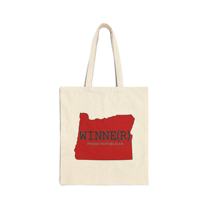 WINNE(R) Oregon Republican Red State Conservative Election 2024 Cotton Canvas Tote Bag - 2 Colors Options