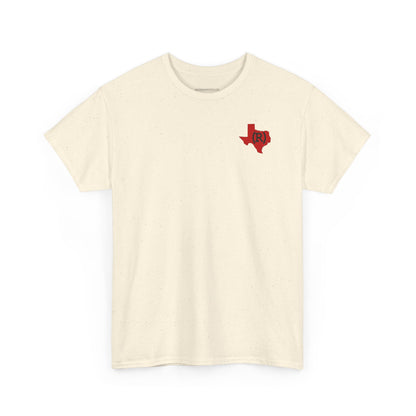 Texas Red State (R) Republican Conservative Printed Front & Back Unisex Heavy Cotton Tee