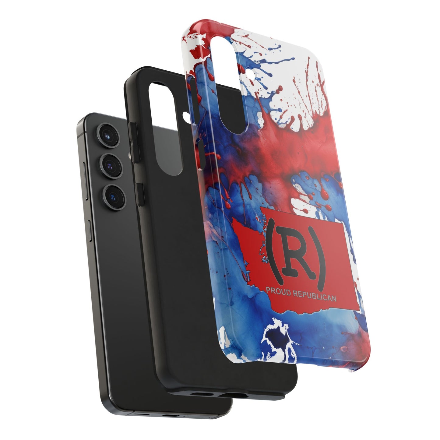 Washington Red State Red, White & Blue Splash Republican (R) Conservative Tough Phone Cases