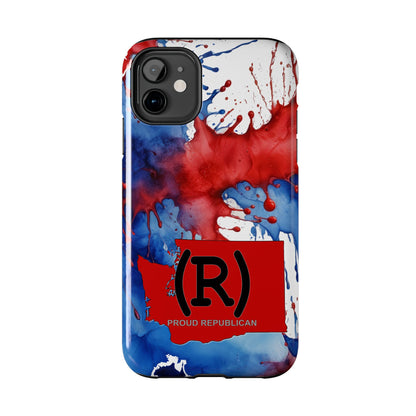 Washington Red State Red, White & Blue Splash Republican (R) Conservative Tough Phone Cases