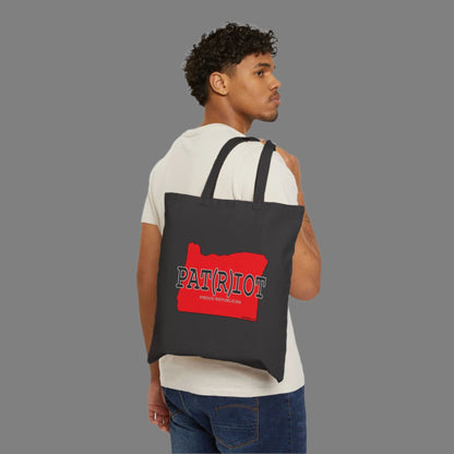 PAT(R)IOT Oregon Republican Red State Conservative Election 2024 Cotton Canvas Tote Bag - 2 Colors Options