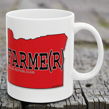 FARME(R) Oregon Republican Red State Conservative Election 2024 Farmer Ceramic Mug - 11oz.