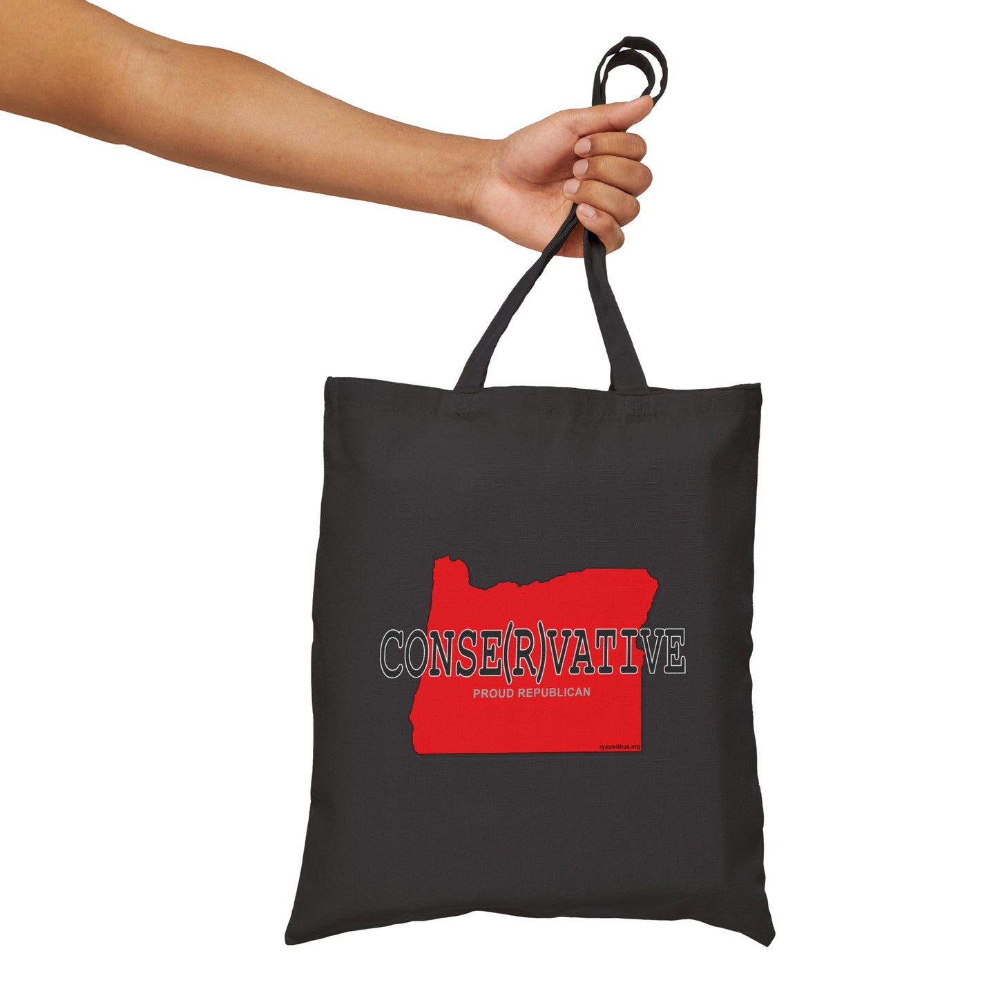 CONSE(R)VATIVE Oregon Republican Red State Conservative Election 2024 Cotton Canvas Tote Bag - 2 Colors Options