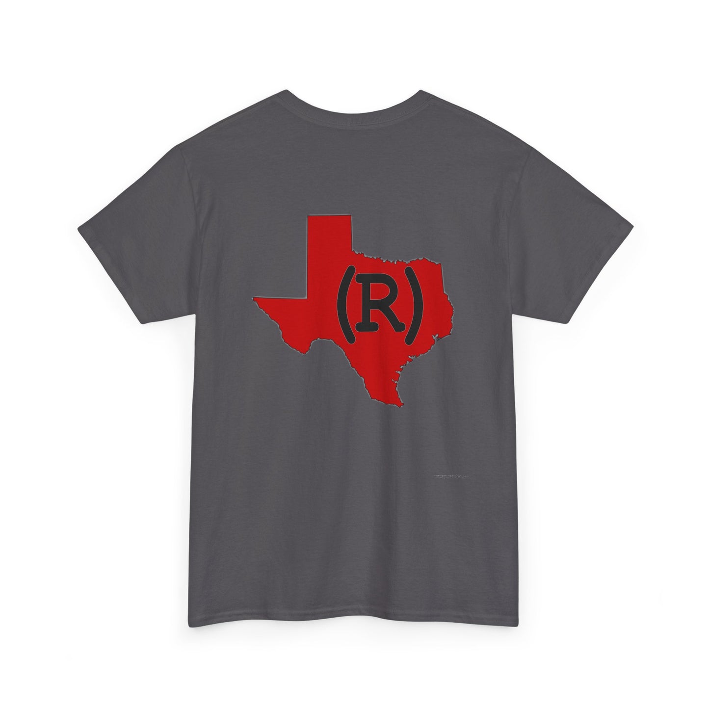 Texas Red State (R) Republican Conservative Printed Front & Back Unisex Heavy Cotton Tee