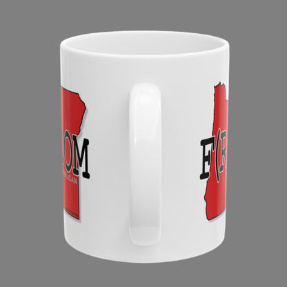 F(R)EEDOM Oregon Republican Red State Conservative Election 2024 Ceramic Mug - 11oz.