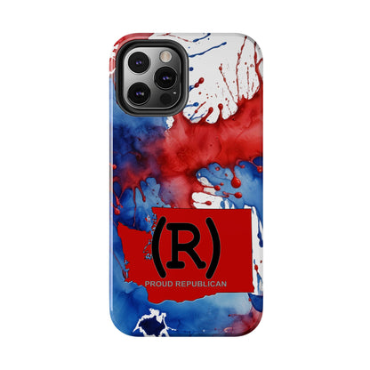 Washington Red State Red, White & Blue Splash Republican (R) Conservative Tough Phone Cases