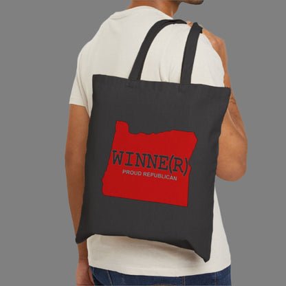 WINNE(R) Oregon Republican Red State Conservative Election 2024 Cotton Canvas Tote Bag - 2 Colors Options