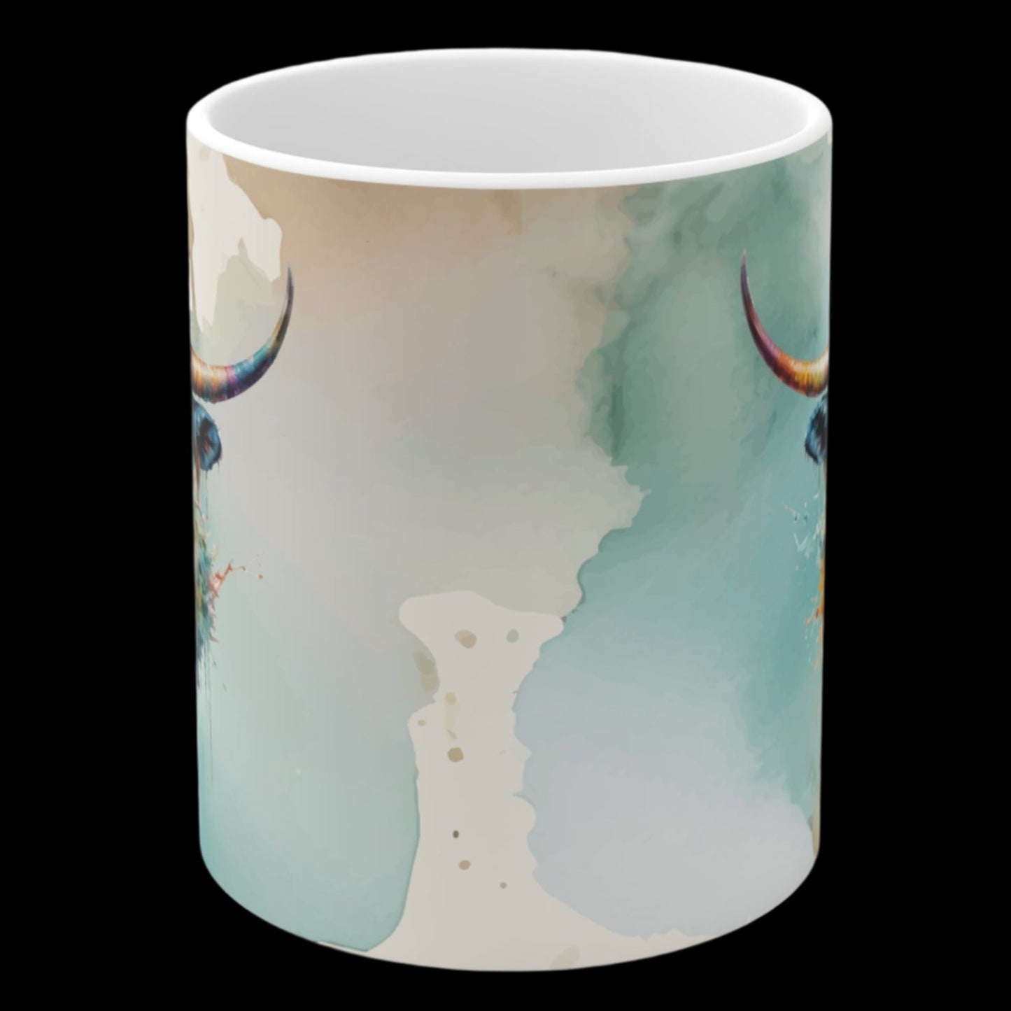 11 oz. ceramic Watercolor Steer Mug