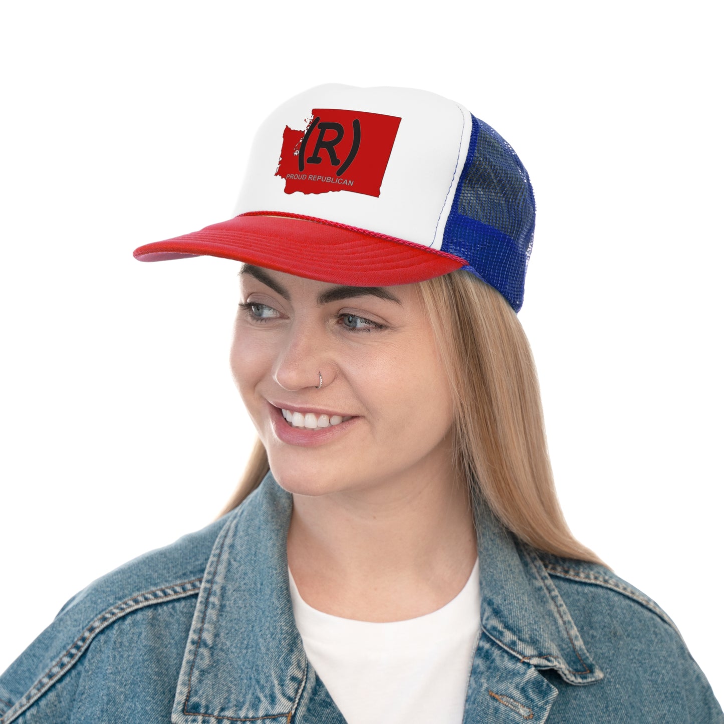 Washington Red State Republican Conservative - Trucker Cap