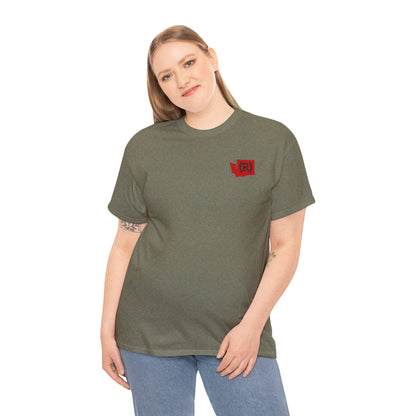 Washington Red State (R) Printed Front & Back Unisex Heavy Cotton Tee