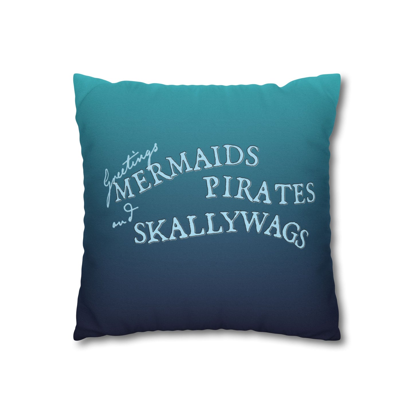 Mermaids, Pirates & Skallywags Sea Monster Octopus Rock and Roll Guitar Rockin' the Riptide, Ocean Decor, Beach Decor Pillow Case - 14" x 14"