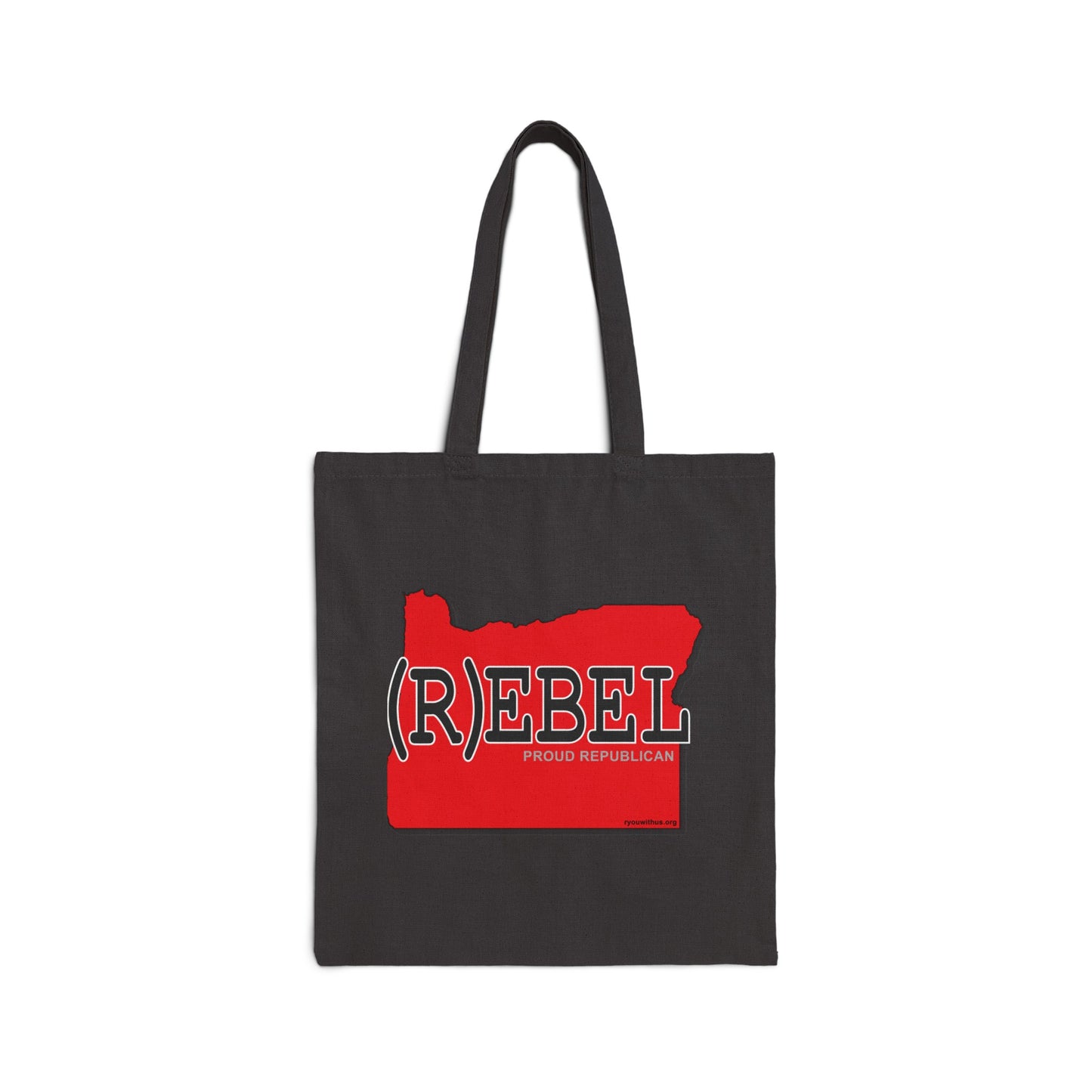 (R)EBEL Oregon Republican Red State Conservative Election 2024 Cotton Canvas Tote Bag - 2 Colors Options