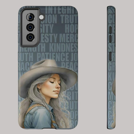 Christian Cowgirl Western Virtues Values Impact-Resistant Phone Cases